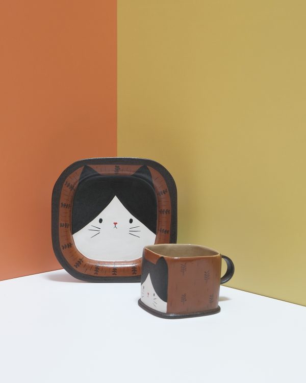 ねこのカフェラテマグ＆ソーサーセット